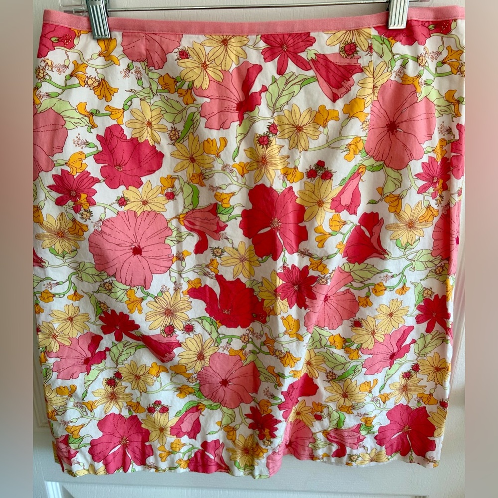 Liz Claiborne Floral Print A line Midi Skirt - Multicolor size 12